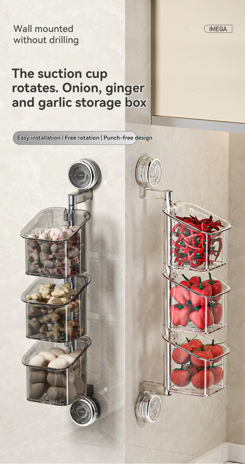 Perforated suction cup spice storage rack