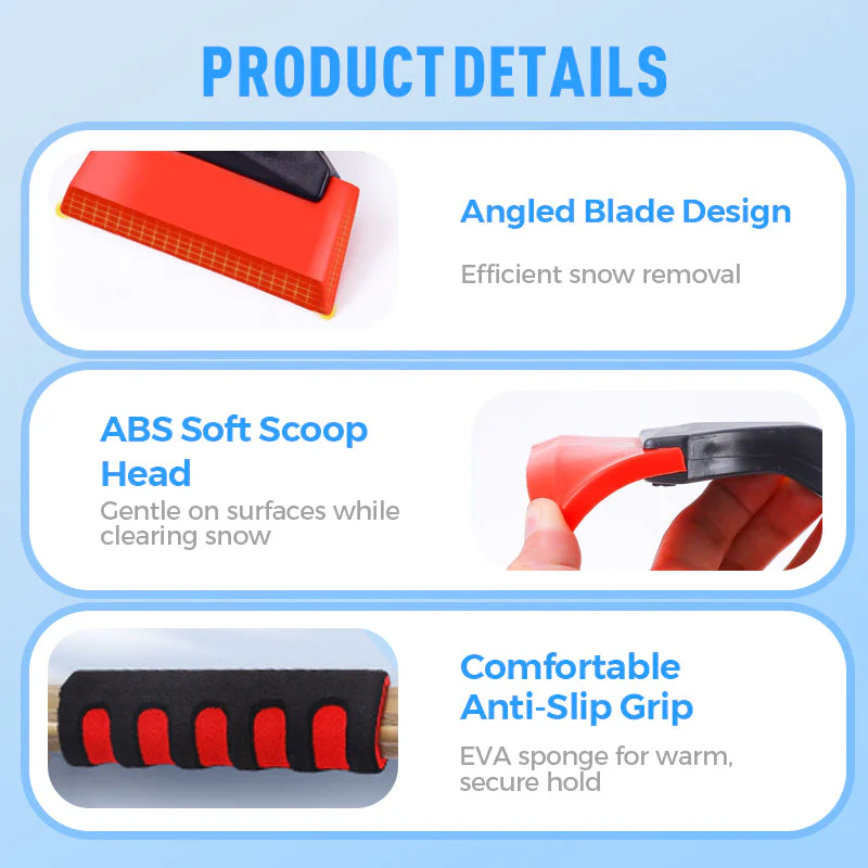 Dual Head Snow Broom with Ice Scraper for Car