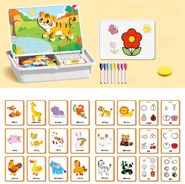 Magnetic Puzzles Face Dress Up Travel Game Double Side Preschool Educational Learning Toy for Kids