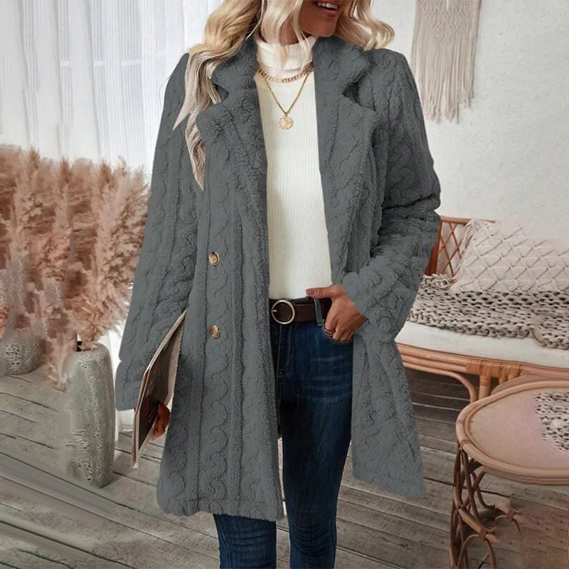 Gift Choice- Women's Windproof Warm Double Breasted Coat