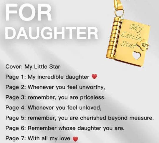 🔥🔥My Little Star Book Necklace for Daughter, Birthday Day Gift Graduation Jewelry of Love