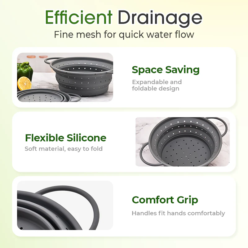 Silicone Foldable Draining Basket