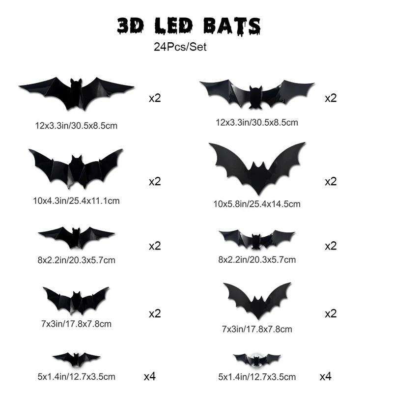 🦇Halloween 3D Bat LED Wall Light Decor 💡 – No Drilling Needed, Easy Installation | Soft LED Glow for Living Room/Bedroom Festive Vibe