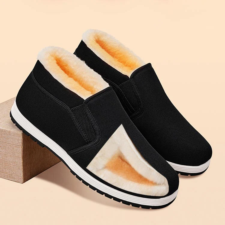 Men's Super Warm Faux Fur Lined Anti-slip Cotton Shoes