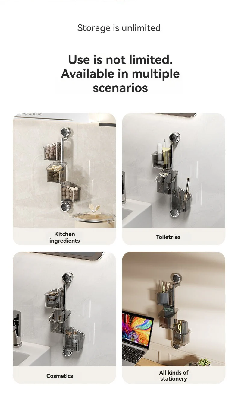 Perforated suction cup spice storage rack