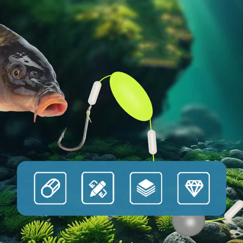 🎣⚡ Double-Hook Reverse Bottom Rig! Upgraded version boosts hook-up rate by 50% – say goodbye to snagging! 🎣