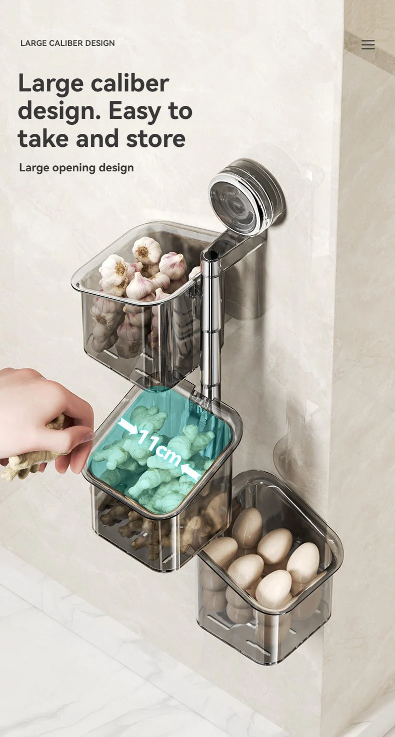 Perforated suction cup spice storage rack
