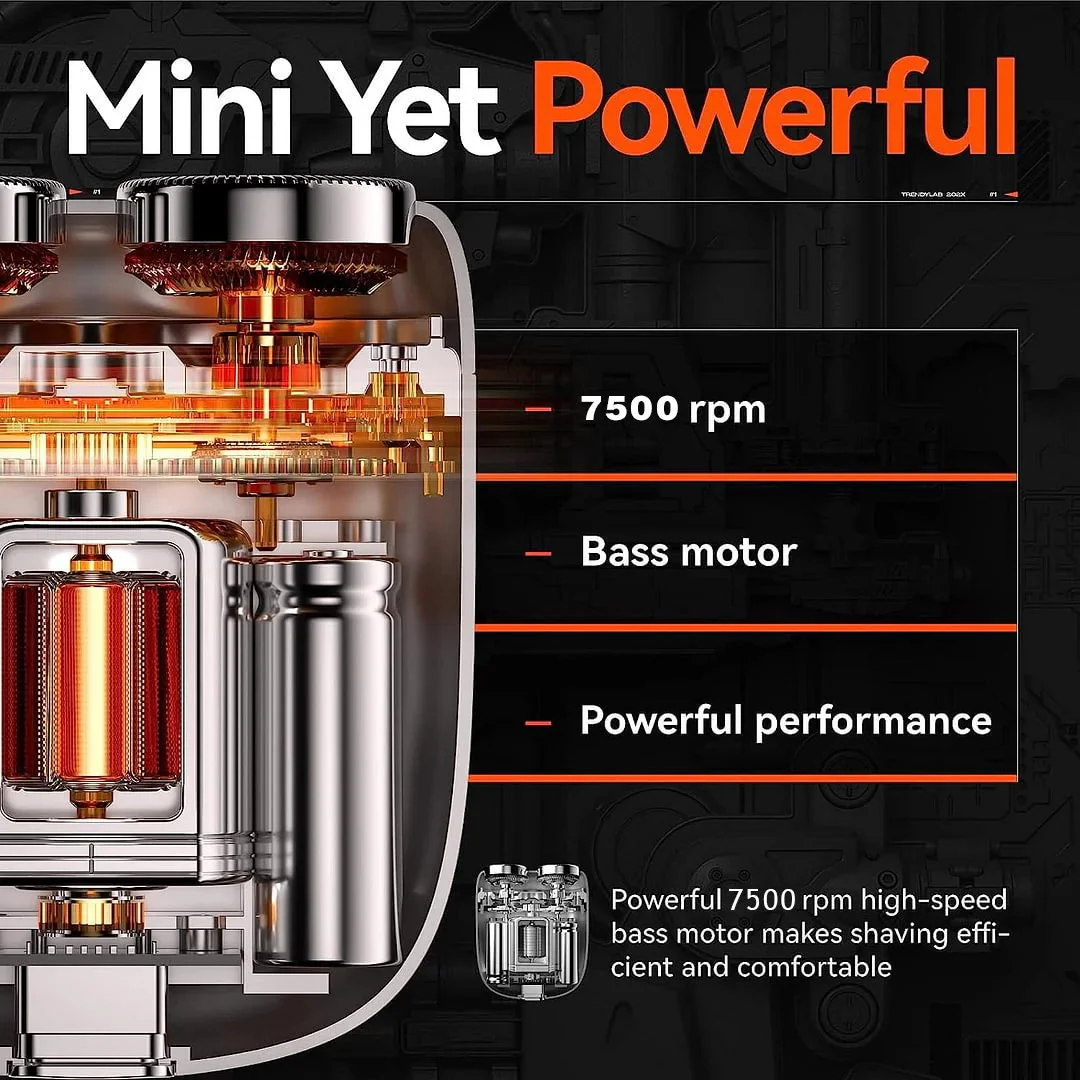 🎁Hot Sale🔋 Mini double-ended shaver! 0.1mm Knife Mesh 7500 rpm motor