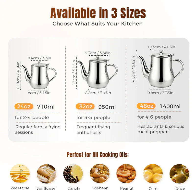 🔥Limited-Time Promotion🔥Stainless Steel Oil Filter Pot