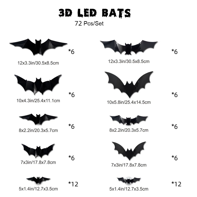 🦇Halloween 3D Bat LED Wall Light Decor 💡 – No Drilling Needed, Easy Installation | Soft LED Glow for Living Room/Bedroom Festive Vibe