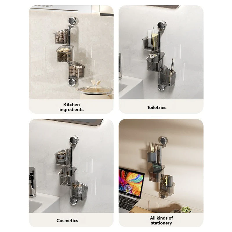 Perforated suction cup spice storage rack