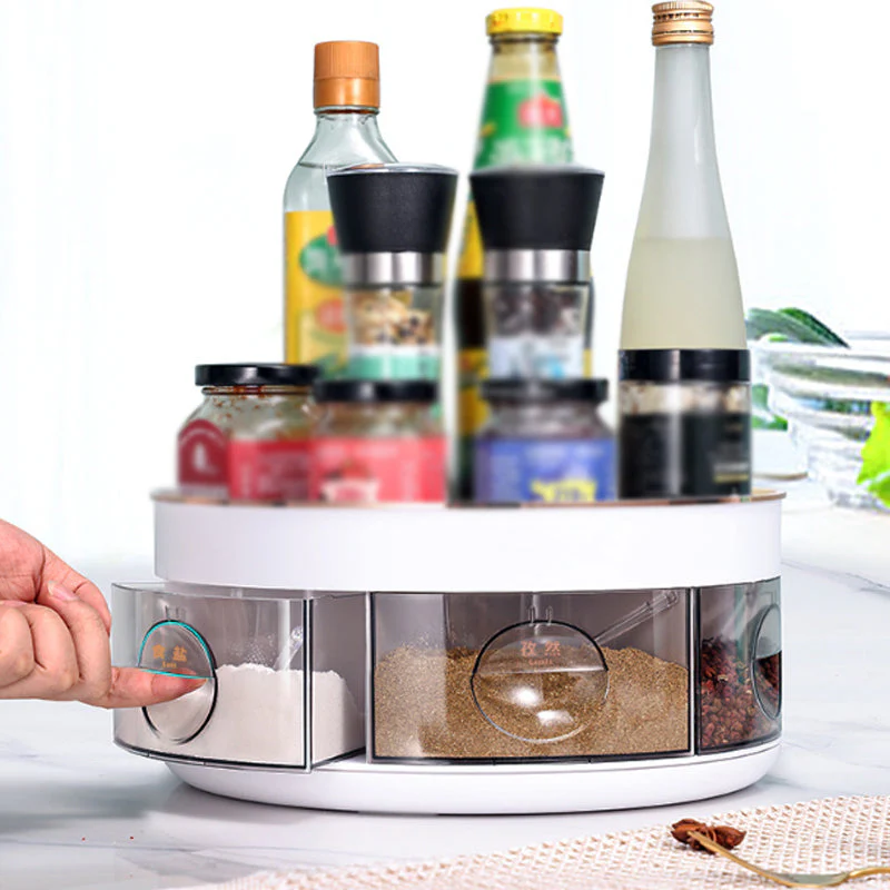 360° Rotating Double-Layer Spice Organizer