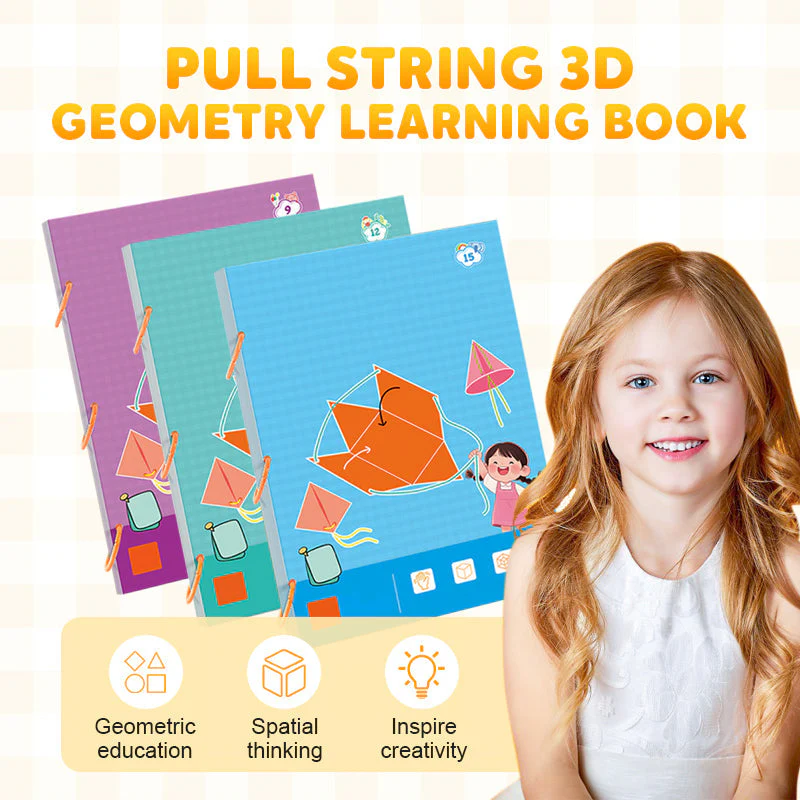 ⏰Last Day Promotion 50% OFF👶✨Pull String 3D Geometry Learning Book