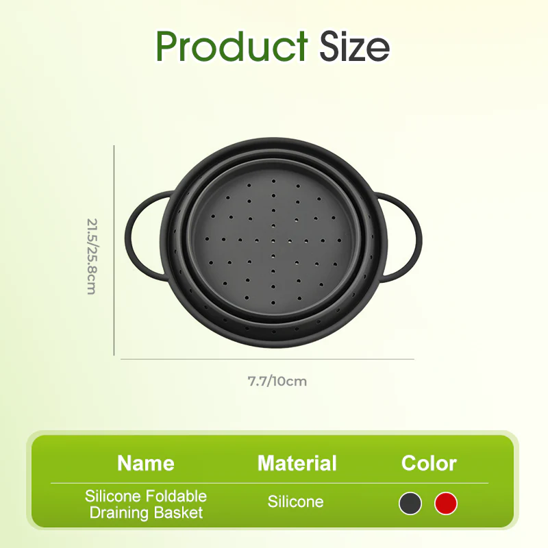 Silicone Foldable Draining Basket