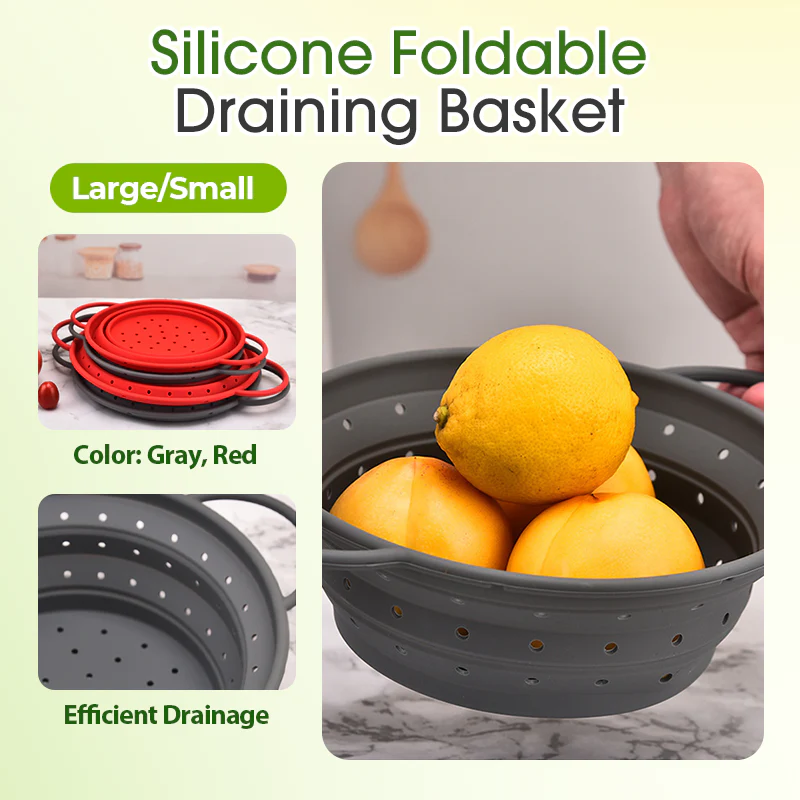 Silicone Foldable Draining Basket