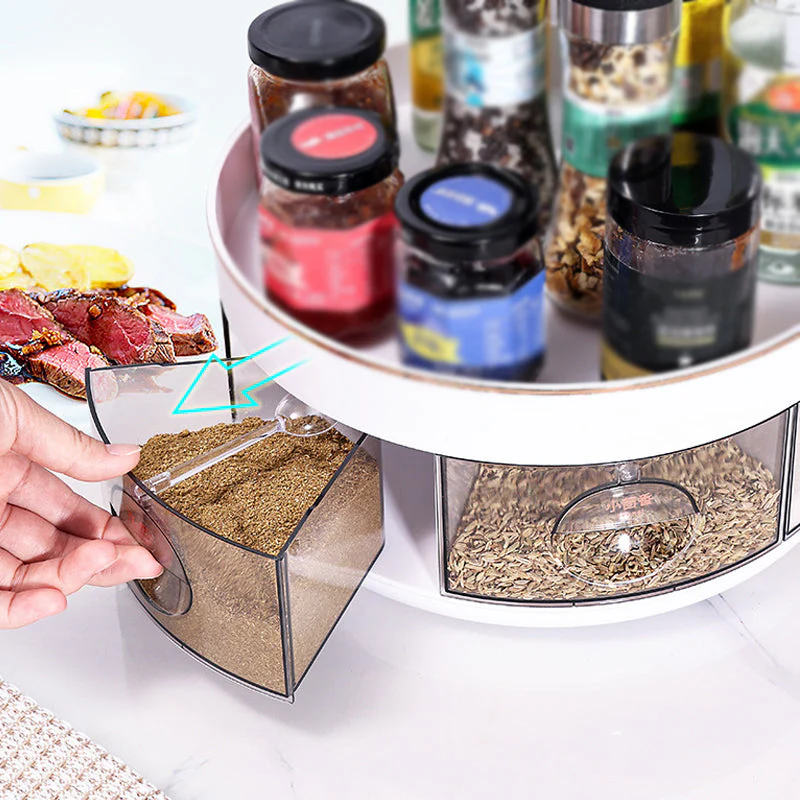 360° Rotating Double-Layer Spice Organizer