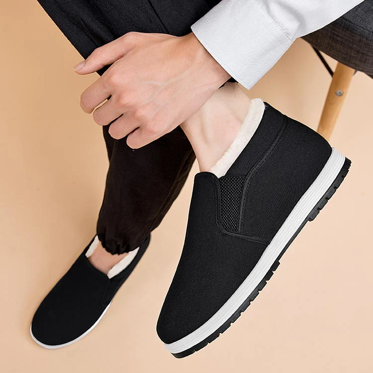 Men's Super Warm Faux Fur Lined Anti-slip Cotton Shoes