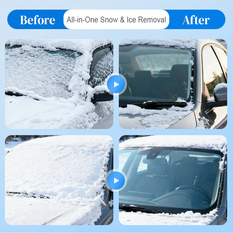 Dual Head Snow Broom with Ice Scraper for Car
