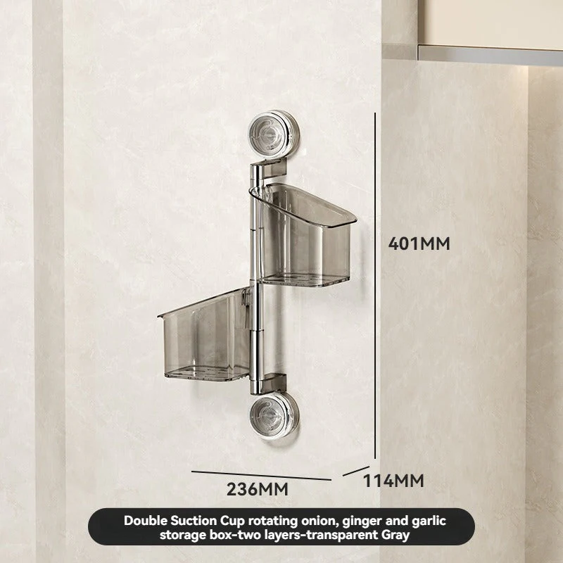Perforated suction cup spice storage rack