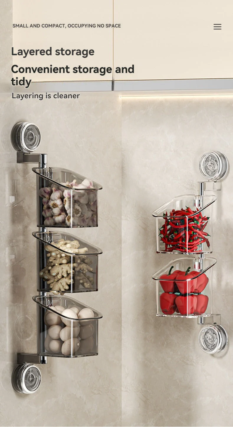 Perforated suction cup spice storage rack