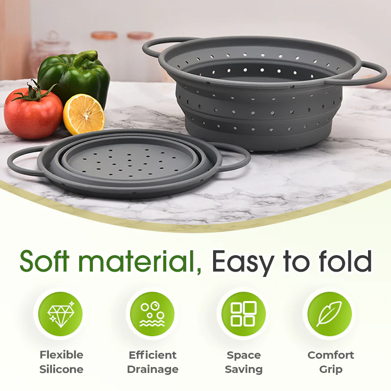 Silicone Foldable Draining Basket