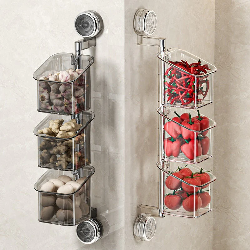 Perforated suction cup spice storage rack