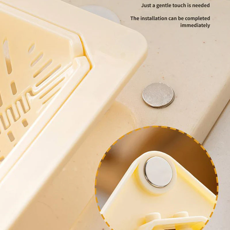 Magnetic Suction Space-Saving Corner Sink Strainer