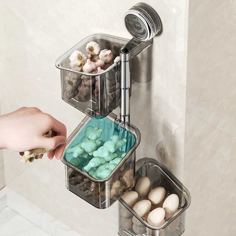 Perforated suction cup spice storage rack