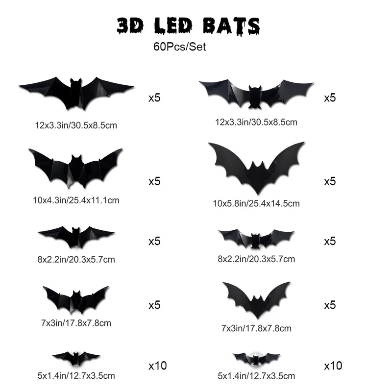 🦇Halloween 3D Bat LED Wall Light Decor 💡 – No Drilling Needed, Easy Installation | Soft LED Glow for Living Room/Bedroom Festive Vibe
