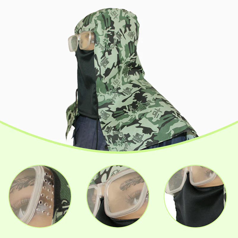 Multi-Purpose Outdoor Dustproof Poncho with Hood, Face Mask & Anti-Fog Goggles