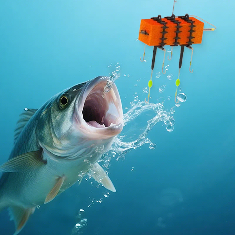 Carp Fishing Hooks Kit with Linked Square Bait Holders