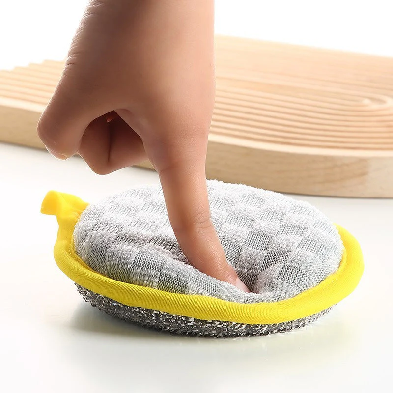 Double-Sided Round Dishwashing Sponge