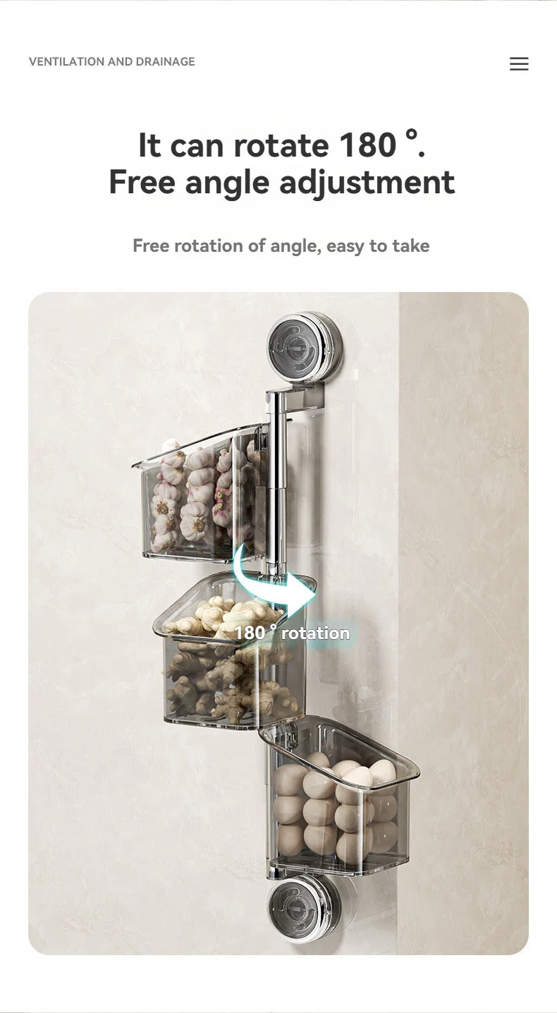 Perforated suction cup spice storage rack