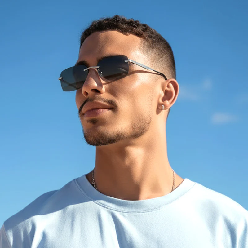 Men's Stylish Frameless High Definition Polarized Sunglasses