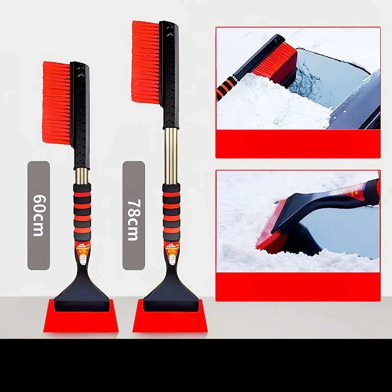 Dual Head Snow Broom with Ice Scraper for Car