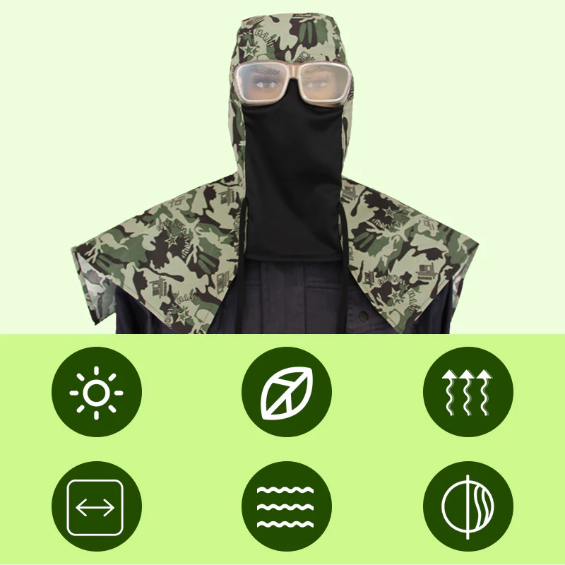Multi-Purpose Outdoor Dustproof Poncho with Hood, Face Mask & Anti-Fog Goggles