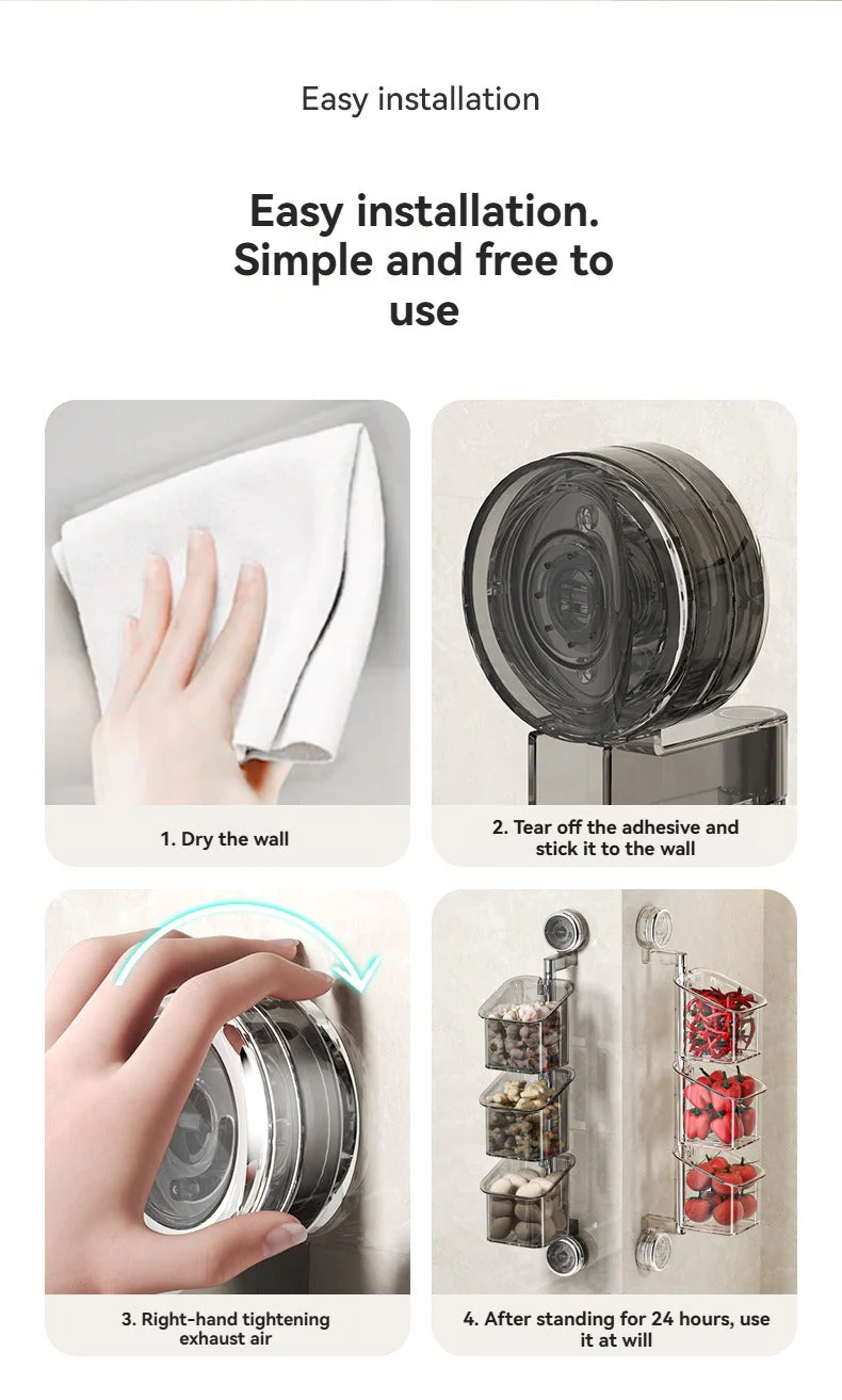 Perforated suction cup spice storage rack