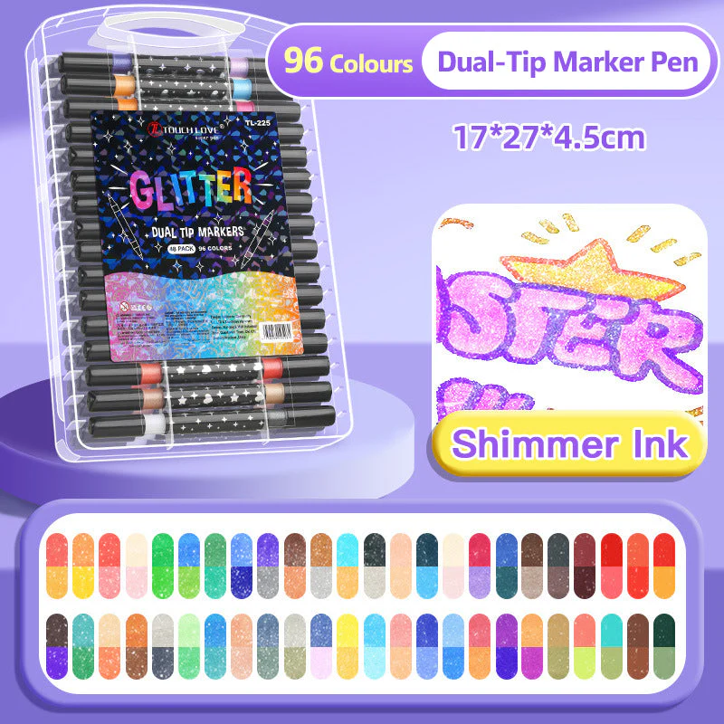 🔥Hot Sale 50% OFF🎁Dual-Tip Glitter Marker Pen