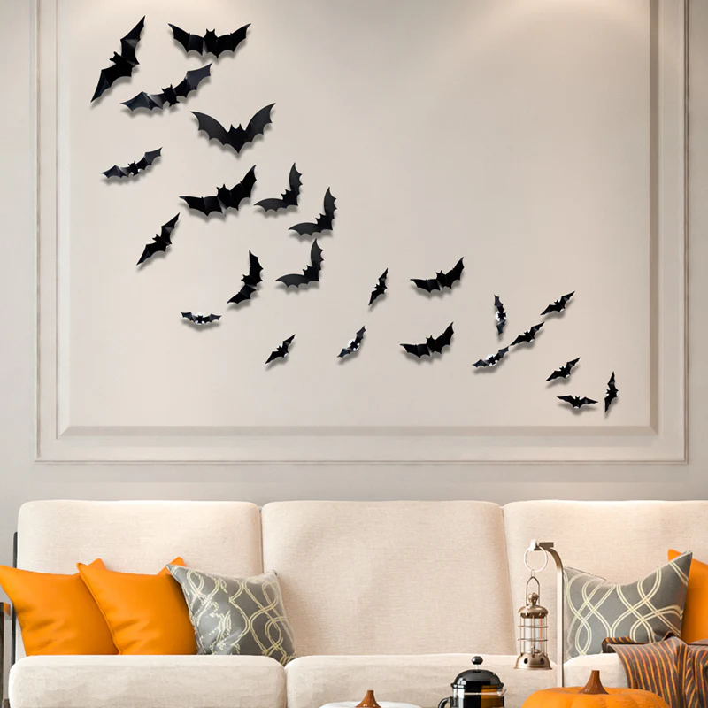 🦇Halloween 3D Bat LED Wall Light Decor 💡 – No Drilling Needed, Easy Installation | Soft LED Glow for Living Room/Bedroom Festive Vibe