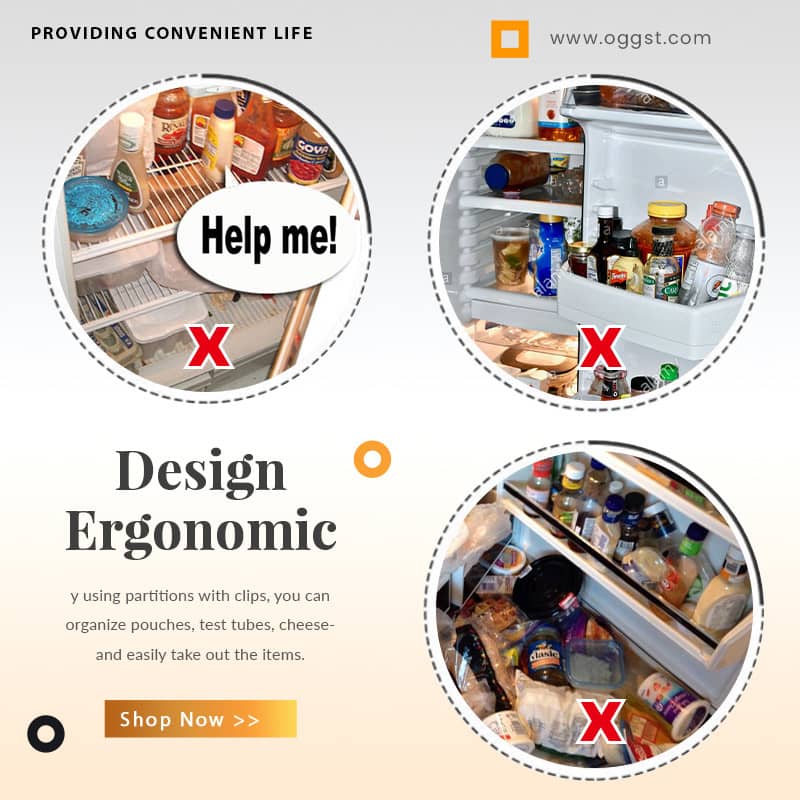 🔥 Limited time offer! Buy 3 get 5 free🎉Small Item Organizer Dividers - Refrigerator Shelf Dividers