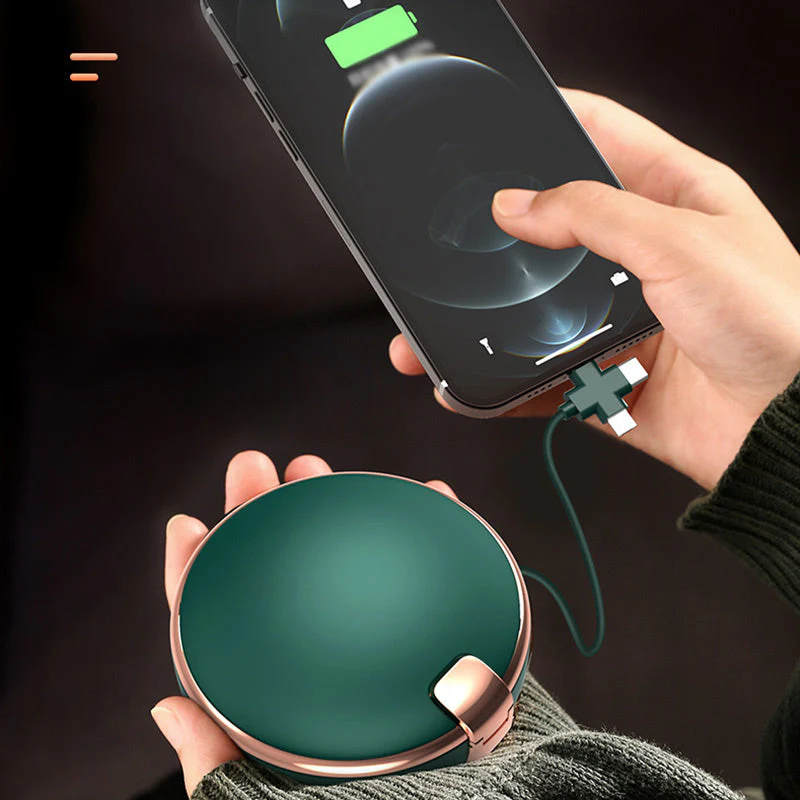 ✨【3-in-1 Portable Power Bank LED Mirror Hand Warmer】✨