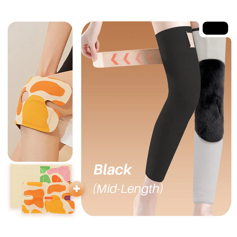 Winter Seamless Knee Warmers with Pockets