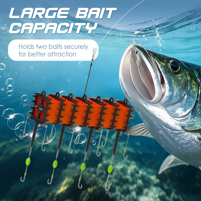 Carp Fishing Hooks Kit with Linked Square Bait Holders