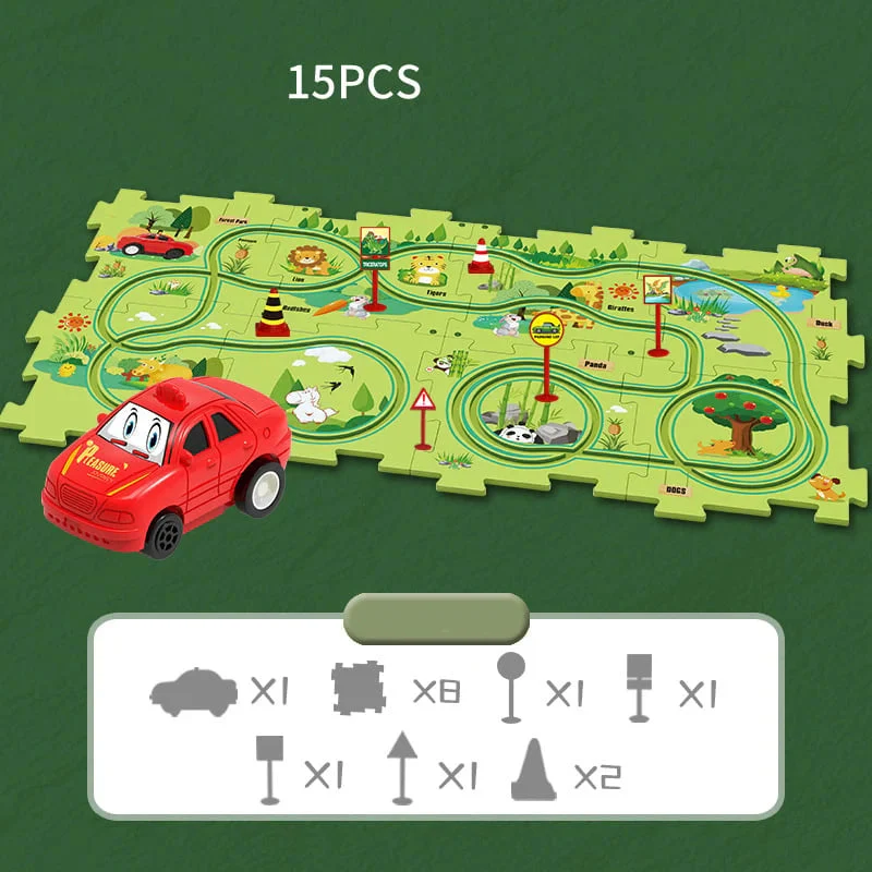 🎁[Best Gift For Kid]🚗Children's Educational Puzzle Track Car Play Set